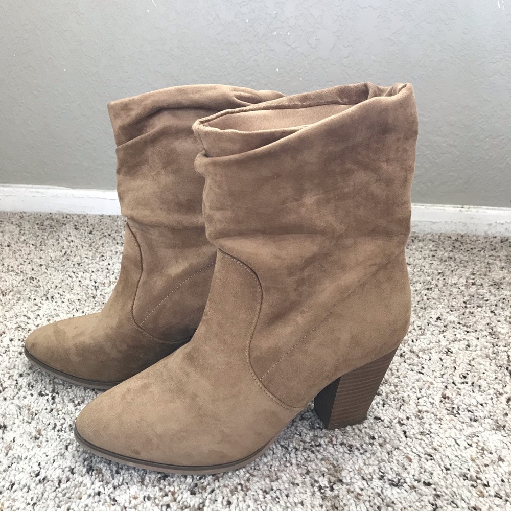 Mossimo supply co target faux suede heeled booties